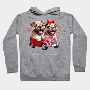 Valentine Bulldog Couple Hoodie